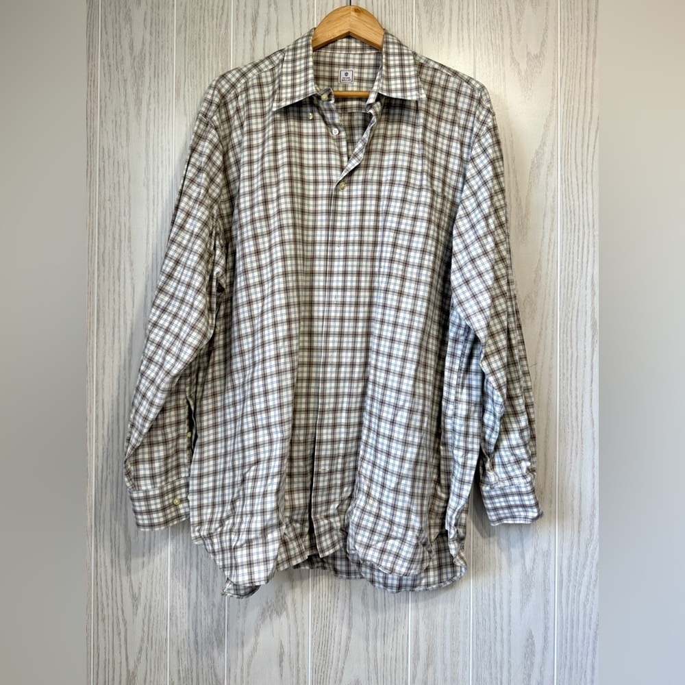 Peter Millar Men’s Plaid Button-Down Shirt – Size XL